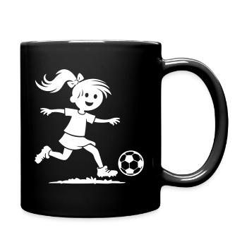 Fussball Mädchen - Tasse einfarbig - Schwarz - Rechts