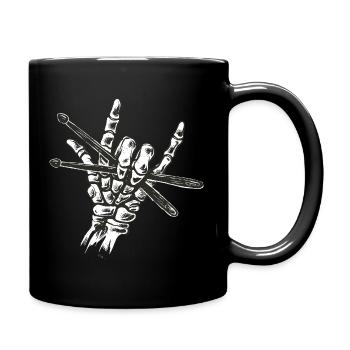 Baguettes de batterie squelette Main – Metal Rock Cors Batterie - Mug uni - noir - Droite