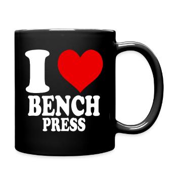 Ich liebe Bankdrücken, Fitnessstudio, Bodybuilding, Fitness - Tasse einfarbig - Schwarz - Rechts