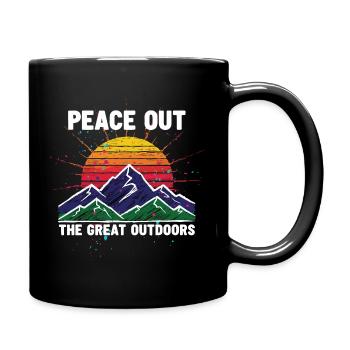 Frieden draußen Great Outdoors Mountain Sun - Tasse einfarbig - Schwarz - Rechts