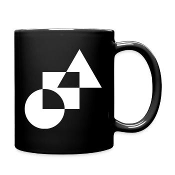 Monochromes geometrisches Mosaik - Tasse einfarbig - Schwarz - Rechts