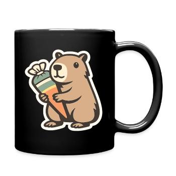 Capybara Schulkind – 1. Klasse - Tasse einfarbig - Schwarz - Rechts