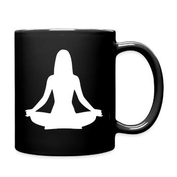 Formes de yoga Silhouettes Méditation blanche - Mug uni - noir - Droite