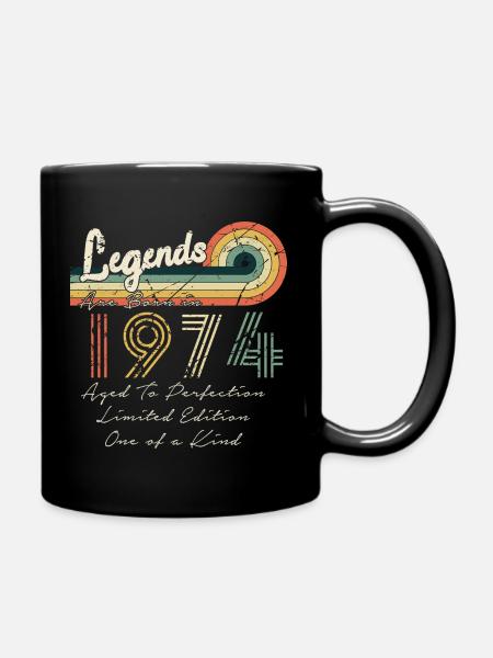 1974 les légendes sont nées en 1974 | vintage !! - Mug uni - noir