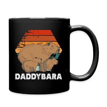 Retro Daddy Bara Capybaras Cute Funny Animal - Full Colour Mug - black - Right