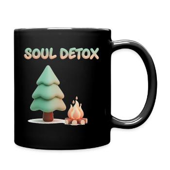 Cozy 3D Pine Tree Soul Detox Aesthetic - Full Colour Mug - black - Right