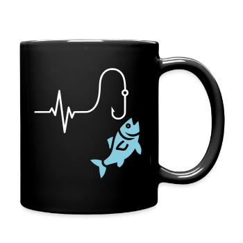 Vecteur de pêche au battement de cœur - Mug uni - noir - Droite