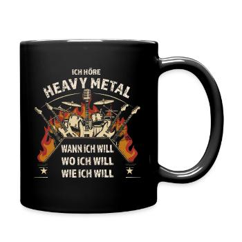 I listen to heavy metal whenever I want - Full Colour Mug - black - Right