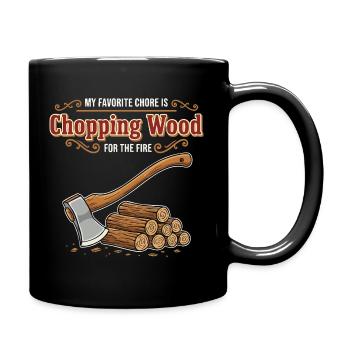Camping-Humor-Zitat: Lagerfeuer, glücklicher Ort - Tasse einfarbig - Schwarz - Rechts