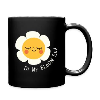 In My Bloom Era – Flat Cartoon Blumen Spruch - Tasse einfarbig - Schwarz - Rechts