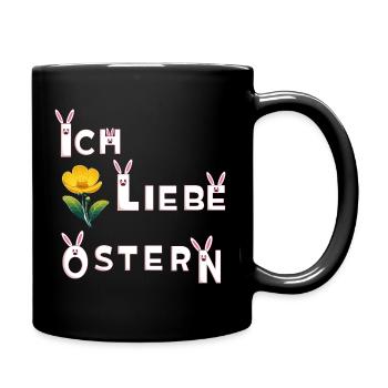 Ich Liebe Ostern  - Tasse einfarbig - Schwarz - Rechts