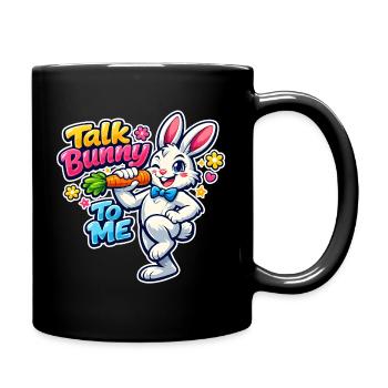 Bunny Bunny Bunny Printemps Fleurs de Printemps Jardin d’été de Pâques - Mug uni - noir - Droite