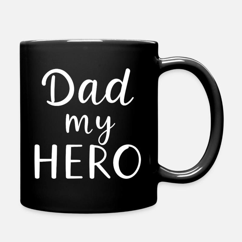 Dad My Hero – Hero Father Motif - Full Colour Mug - black