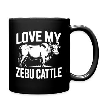 Liebe mein Zebu Vieh - Tasse einfarbig - Schwarz - Rechts