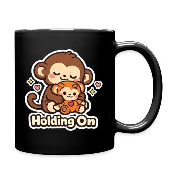 Punch Macaque Holding On - Tasse einfarbig - Schwarz - Rechts