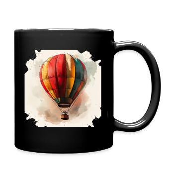 Regenbogenballon Aquarell - Tasse einfarbig - Schwarz - Rechts