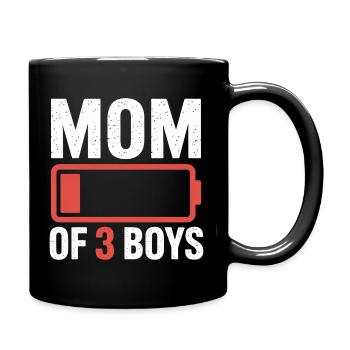 T-shirt icône de la batterie de la mère de 3 garçons - Mug uni - noir - Droite