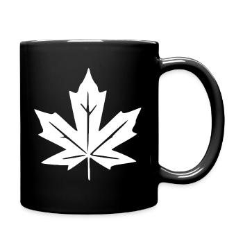 Ahorn Blatt Blätter Geschenk Naturliebhaber  - Tasse einfarbig - Schwarz - Rechts