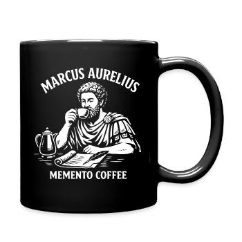 Marcus Aurelius Memento Kaffee - Tasse einfarbig - Schwarz - Rechts