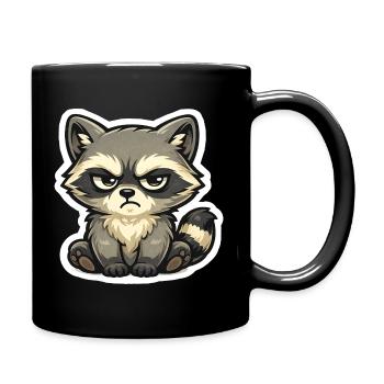 Bad Mood Raccoon – Hands off - Full Colour Mug - black - Right