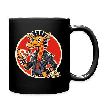 Giraffe-Punk-Pizzareiter - Tasse einfarbig - Schwarz - Rechts