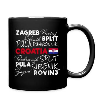 Croatia Retro City and Flag Vintage Souvenir - Full Colour Mug - black - Right