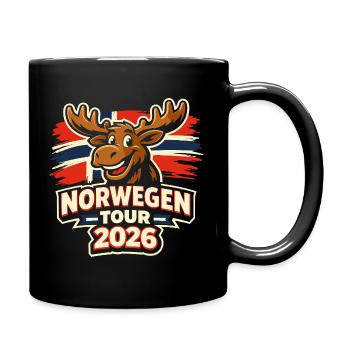 Norwegen 2026 Geschenk Urlaub Fjord - Tasse einfarbig - Schwarz - Rechts