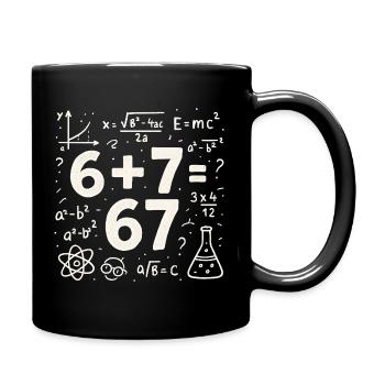 Six Seven 67 Meme 6+7=67 Italian Brainrot Humor - Full Colour Mug - black - Right