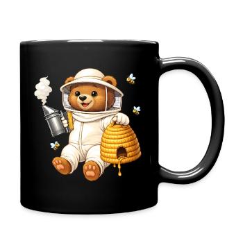 Apiculteur d’ours avec illustration de ruche - Mug uni - noir - Droite
