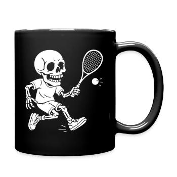 Jeu de tennis squelette Humour Design - Mug uni - noir - Droite
