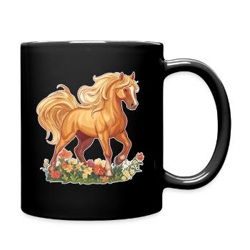 Cheval - Mug uni - noir - Droite