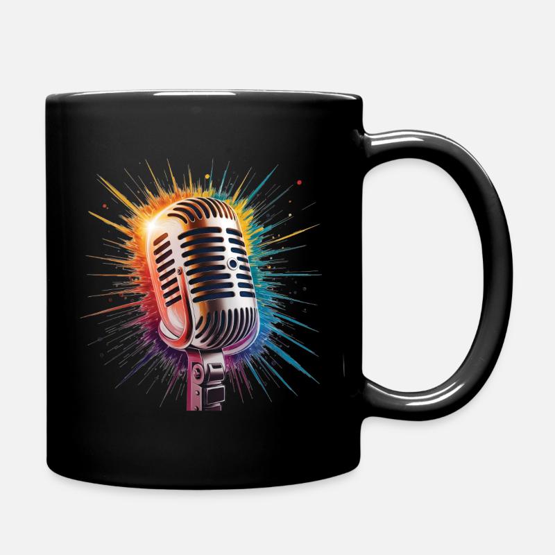 Estampe d’art sur microphone - Mug uni - noir