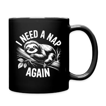Faultier Schlafmodus am Ast - Tasse einfarbig - Schwarz - Rechts