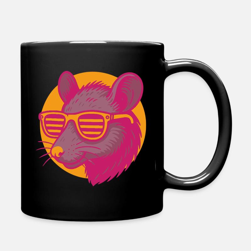 Rat avec des lunettes de soleil - Mug uni - noir