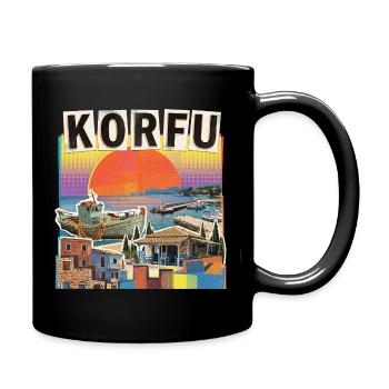 Korfu Griechenland - Tasse einfarbig - Schwarz - Rechts