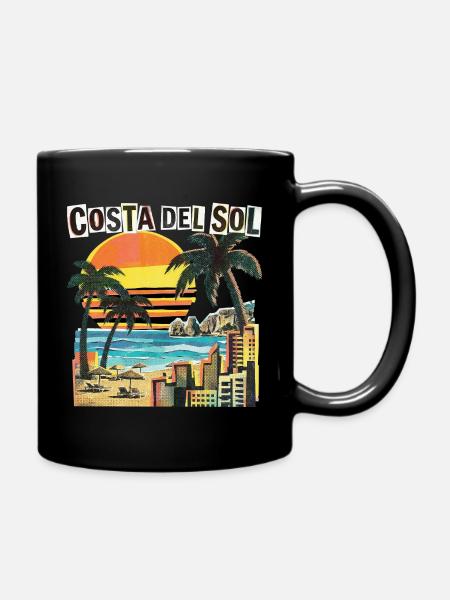 Costa Del Sol Spain Holidays - Full Colour Mug - black