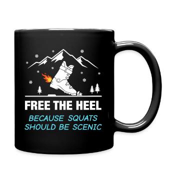 Telemark Ski Free Heel Scenic Squats - Full Colour Mug - black - Right
