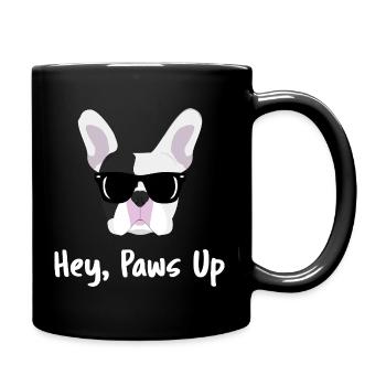 Französische Bulldoggen-Sonnenbrille Hey Paws Up, lustiger Hund - Tasse einfarbig - Schwarz - Rechts
