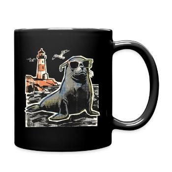 Phare de la côte de Seal Sea - Mug uni - noir - Droite