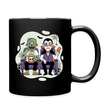 Vampire and Zombie Movie Night - Full Colour Mug - black - Right