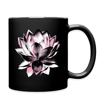Lotusblüte Yoga - Tasse einfarbig - Schwarz - Rechts