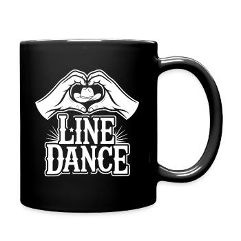 Danse en ligne de cœur à main - Mug uni - noir - Droite