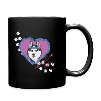 Visage de Sale Au Repos Husky - Mug uni - noir - Droite