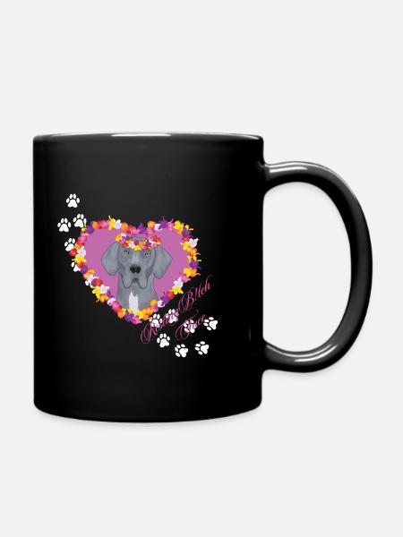 Dogue allemand à visage de b !tch au repos - Mug uni - noir