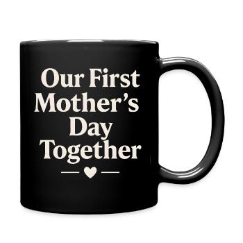 First Mother's Day Mom Baby Gift Idea Family - Full Colour Mug - black - Right