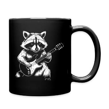 Raccoon Rock Guitar Jam - Full Colour Mug - black - Right
