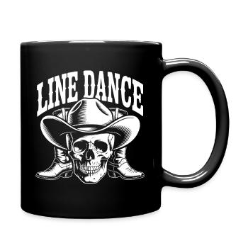 Line Dance Skull Western - Full Colour Mug - black - Right