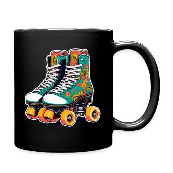 Patins à roulettes Floral Flair sarcelle - Mug uni - noir - Droite