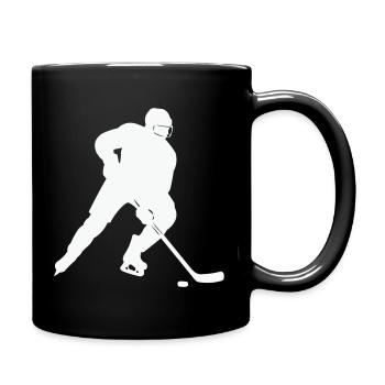 Eishockey Silhouette im Spielfluss - Tasse einfarbig - Schwarz - Rechts