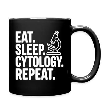 Mange. Dors. Cytologie. Répète. - Mug uni - noir - Droite